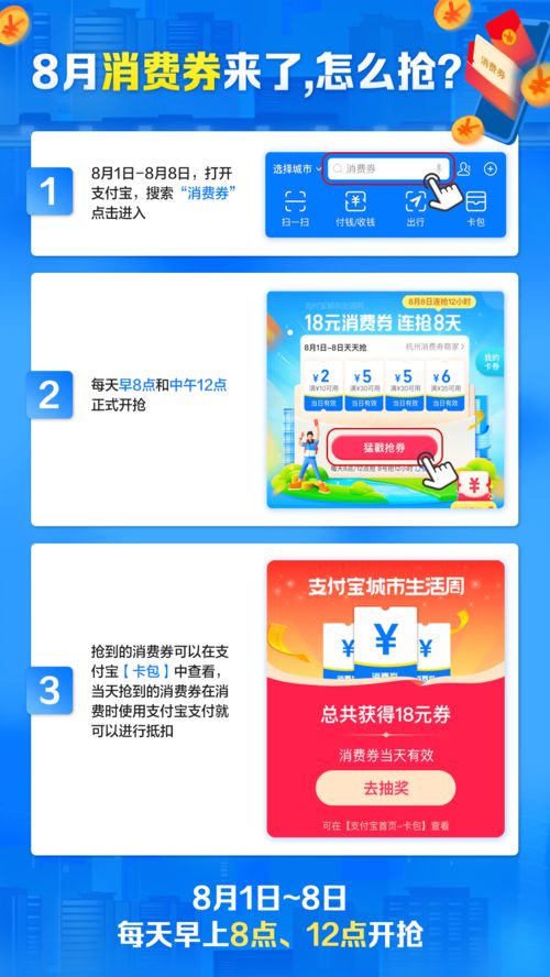 支付宝8月扫码抢消费券，欢迎您积极参与——智慧生活从扫码支付盒子开始